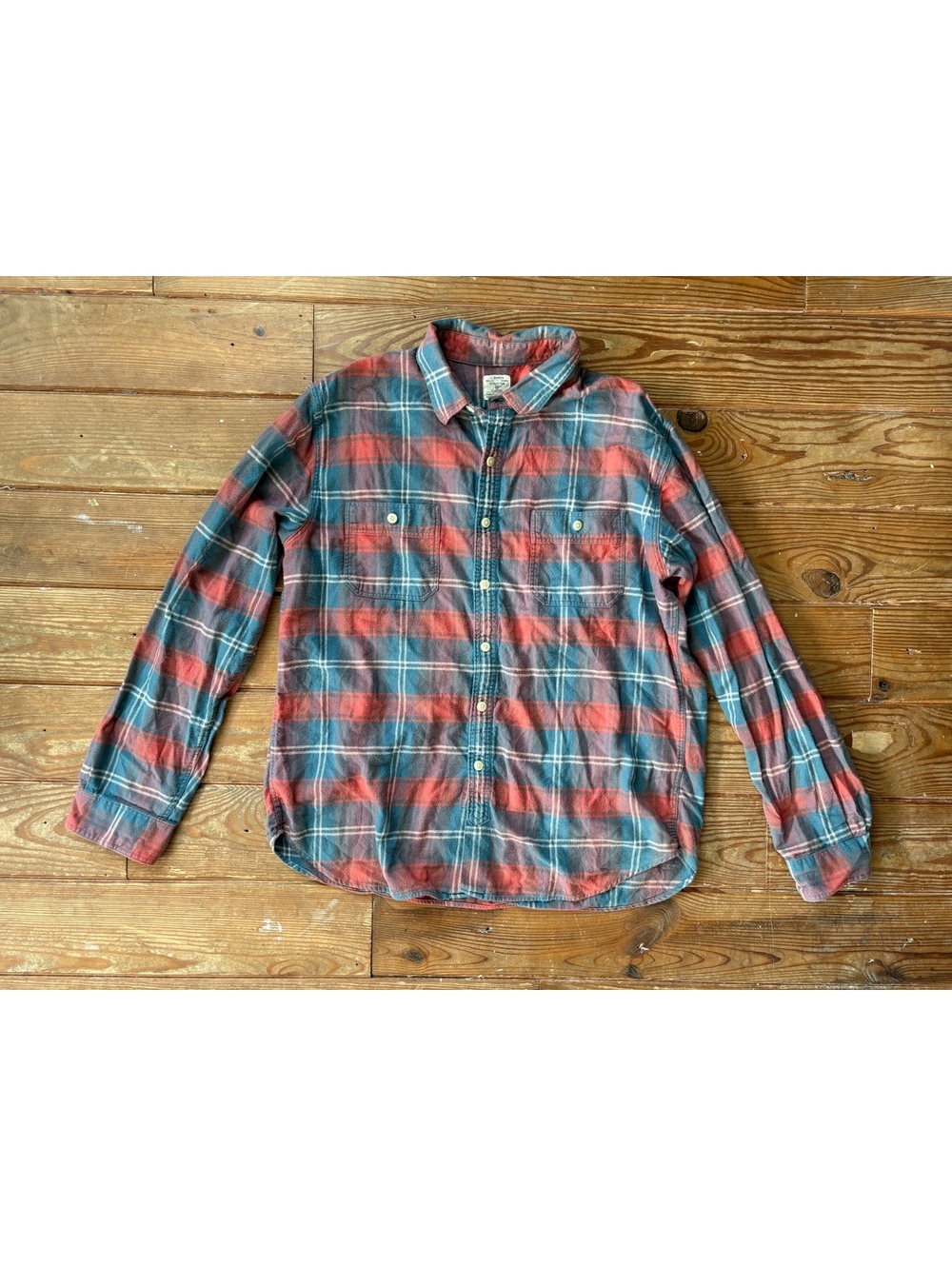 J.Crew Men’s XL Plaid Flannel Shirt 100% Cotton Button Front